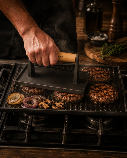 Heavy Cast Iron Grill & Burger Press