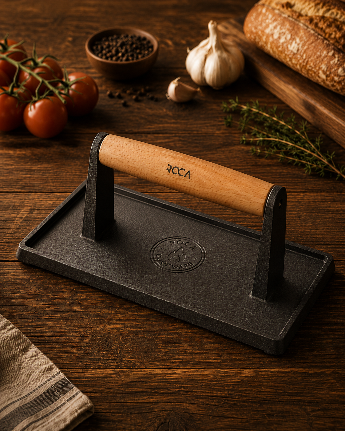 Heavy Cast Iron Grill & Burger Press